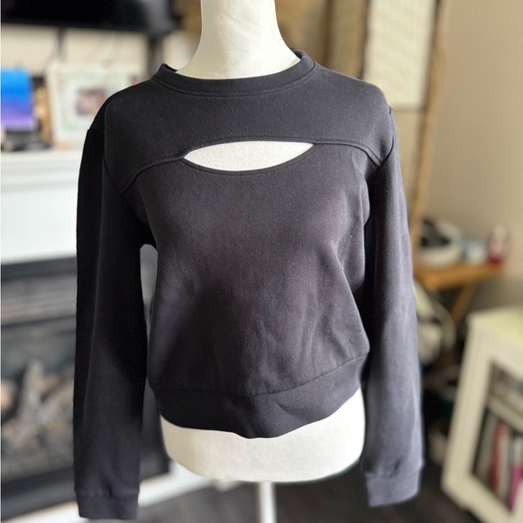 Adidas Black Cut-Out Sweatshirt - Picture 1 of 4